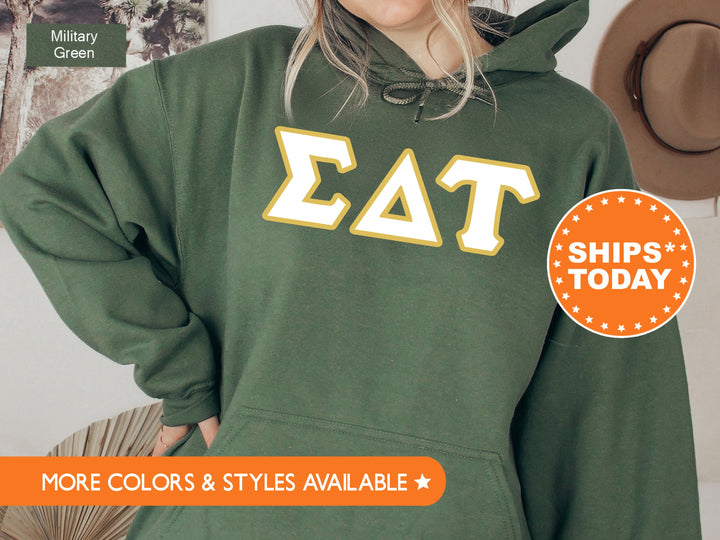 Sigma Delta Tau Simply Gold Sorority Sweatshirt | Sig Delt Greek Letters | Sorority Letters | Big Little Gift | Custom Sorority Crewneck