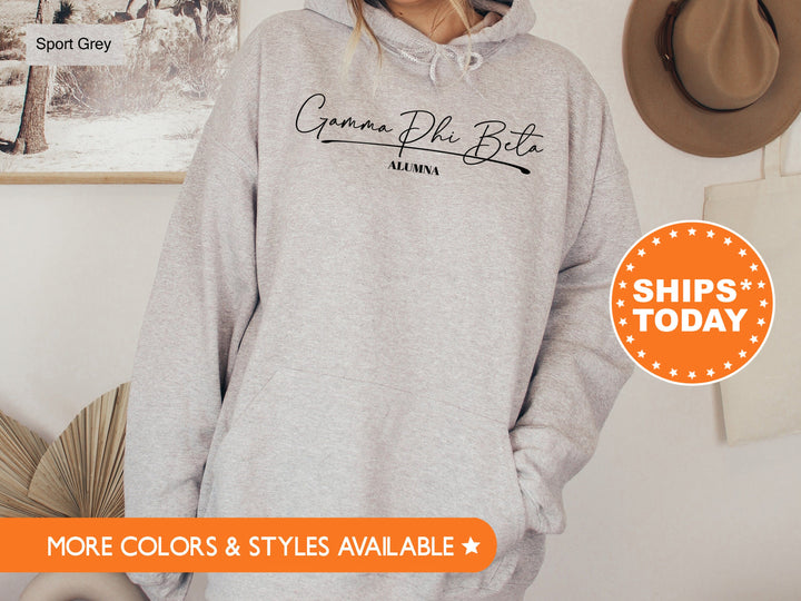 Gamma Phi Beta Alumna Cursive Sorority Sweatshirt | GPHI Alumni Sweatshirt | Sorority Alumna Crewneck | College Greek Apparel _ 7268g