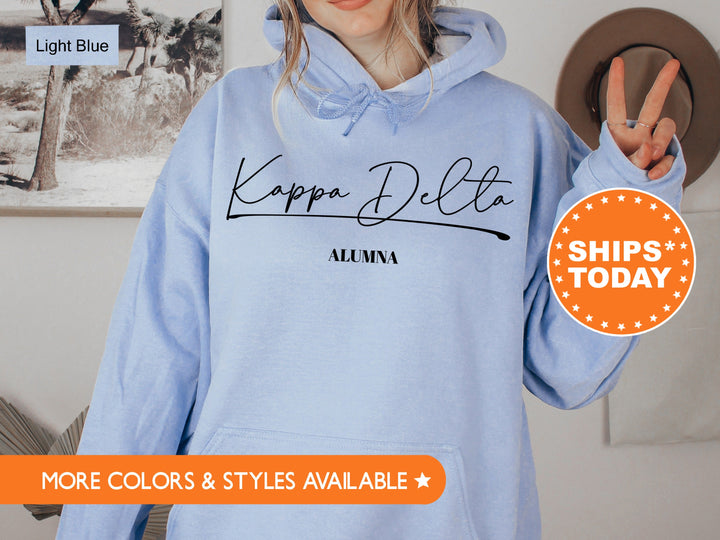 Kappa Delta Alumna Cursive Sorority Sweatshirt | Kay Dee Alumni Sweatshirt | Sorority Alumna Crewneck | College Greek Apparel _ 7270g