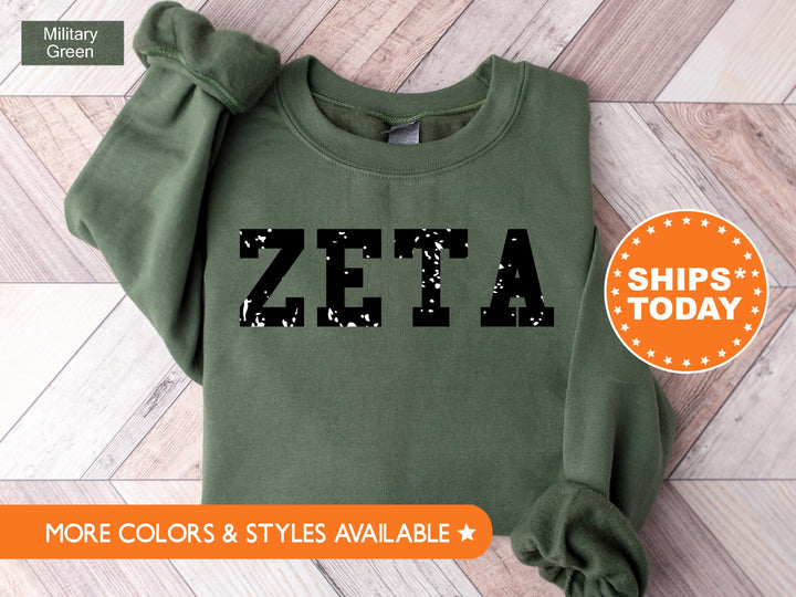 Zeta Tau Alpha Twin Dotted Sorority Sweatshirt | Zeta Greek Sweatshirt | Sorority Apparel | ZETA Big Little Gift | Sorority Merch _ 7305g