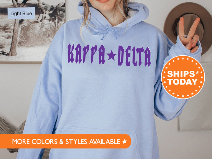 Kappa Delta Rock N Roll Sorority Sweatshirt | Kay Dee Greek Sweatshirt | Sorority Merch | Big Little Sorority Gift | College Apparel _ 5601g