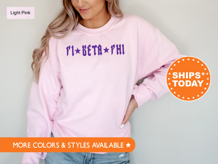 Pi Beta Phi Rock N Roll Sorority Sorority Sweatshirt | Pi Phi Greek Sweatshirt | Sorority Merch | Big Little Gift | College Apparel _ 5605g