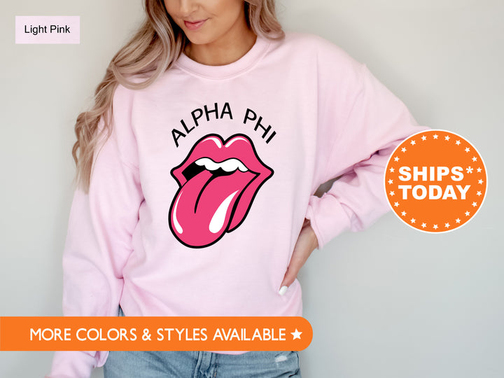 Alpha Phi Tongues Out Sorority Sweatshirt | APHI Big Little | Alpha Phi Hoodie | Sorority Reveal | Bid Day Basket  | Sorority Rush _ 7727g