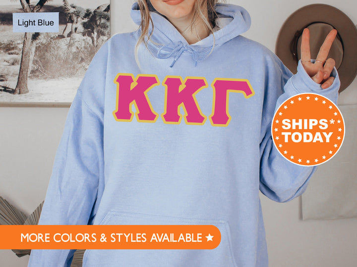 Kappa Kappa Gamma Pink and Gold Sorority Sweatshirt | Kappa Kappa Gamma Sweatshirt | Kappa Greek Letters | Big Little Reveal Gift