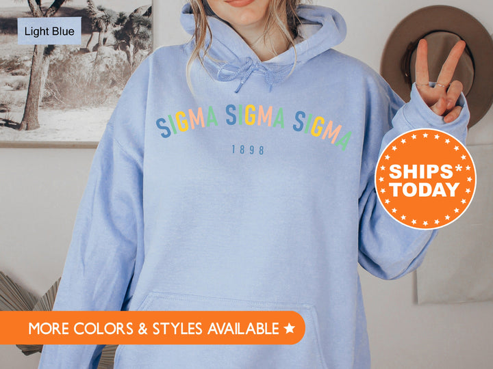 Sigma Sigma Sigma Retro and Year Sorority Sweatshirt | Tri Sigma Retro Sweatshirt | Sorority Hoodie | Big Little Sorority Reveal _ 8239g