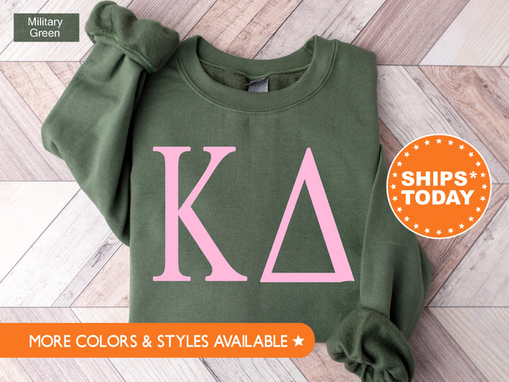 Kappa Delta Just the Letters Sorority Sweatshirt | Kappa Delta Greek Letters | Sorority Letters | Big Little Reveal | Greek Apparel