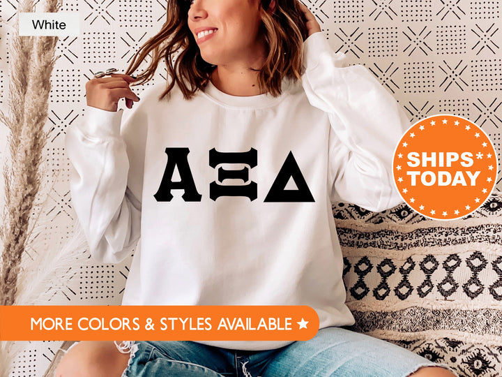 Alpha Xi Delta Super Simple Sorority Sweatshirt | AXID Greek Letters Sweatshirt | Sorority Letters | Big Little | College Apparel