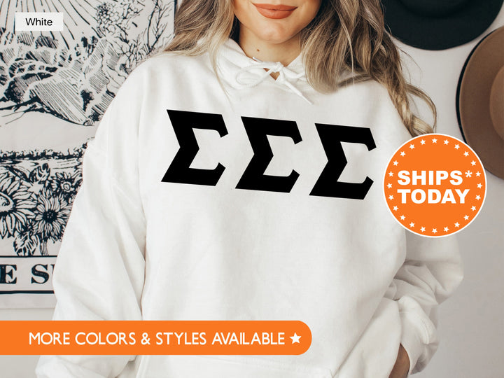 Sigma Sigma Sigma Super Simple Sorority Sweatshirt | Tri Sigma Greek Letters | Sorority Letters | Big Little Gift | College Apparel