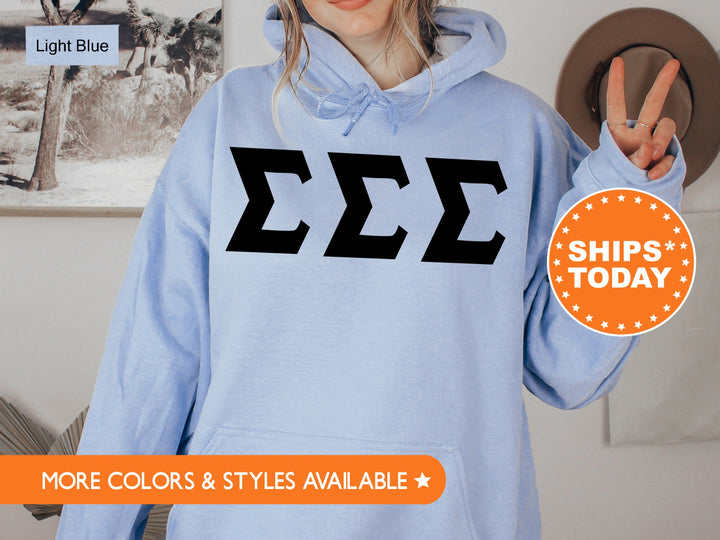 Sigma Sigma Sigma Super Simple Sorority Sweatshirt | Tri Sigma Greek Letters | Sorority Letters | Big Little Gift | College Apparel