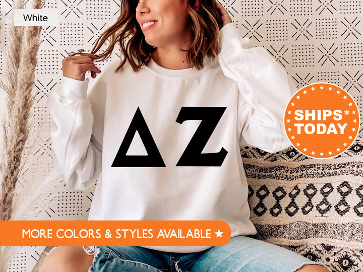Delta Zeta Super Simple Sorority Sweatshirt | Dee Zee Greek Letter Sweatshirt | Sorority Letters | Big Little Gift | College Apparel
