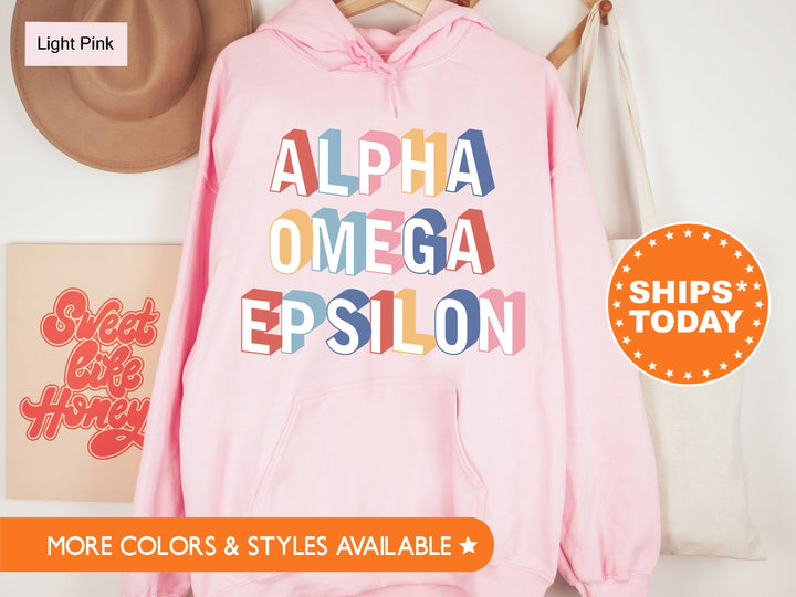 Alpha Omega Epsilon Retro Sorority Sweatshirt | Big Little Reveal | Retro Sweatshirt | Bid Day Gift | Alpha Omega Epsilon Hoodie _ 8681g