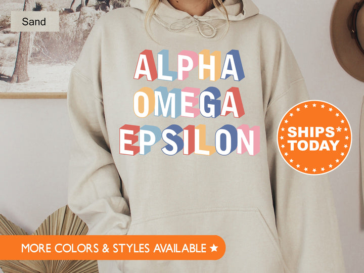 Alpha Omega Epsilon Retro Sorority Sweatshirt | Big Little Reveal | Retro Sweatshirt | Bid Day Gift | Alpha Omega Epsilon Hoodie _ 8681g