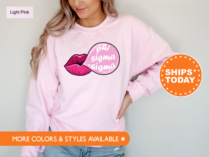 Phi Sigma Sigma Bubble Gum Sorority Sweatshirt | Phi Sig Sorority Hoodie | Big Little Reveal | Sorority Gifts | Greek Sweatshirt _ 7611g