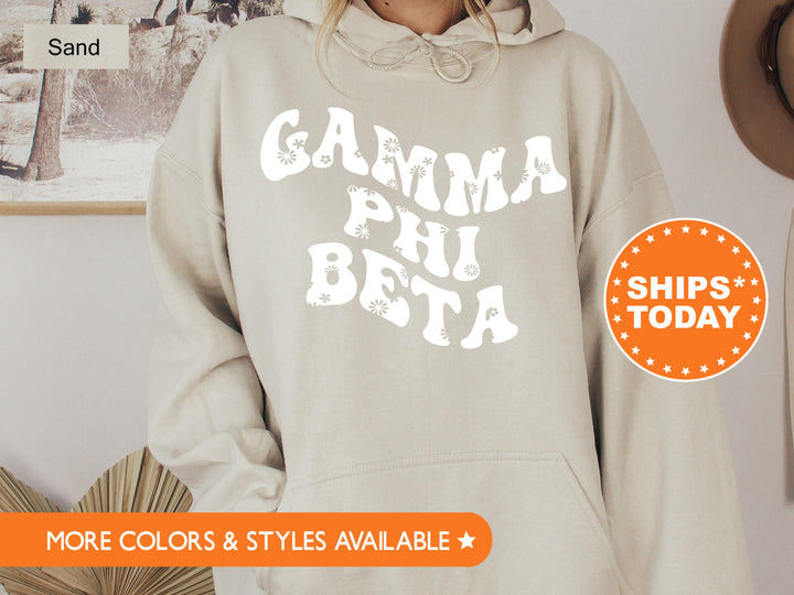 Gamma Phi Beta Floral Hippie Sorority Sweatshirt | Gamma Phi Hoodie | Big Little Sorority | GPHI Initiation Gift | Greek Apparel