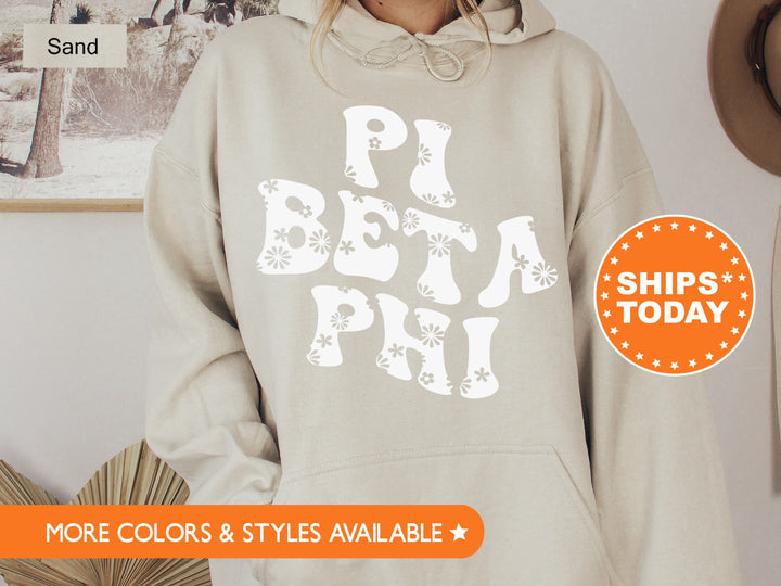 Pi Beta Phi Floral Hippie Sorority Sweatshirt | Pi Phi Greek Apparel | Big Little Sorority | Initiation Gift | Pi Beta Phi Hoodie