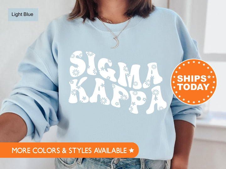 Sigma Kappa Floral Hippie Sorority Sweatshirt | Sigma Kappa Merch | Big Little Reveal | Sig Kap Initiation Gift | Sorority Hoodie