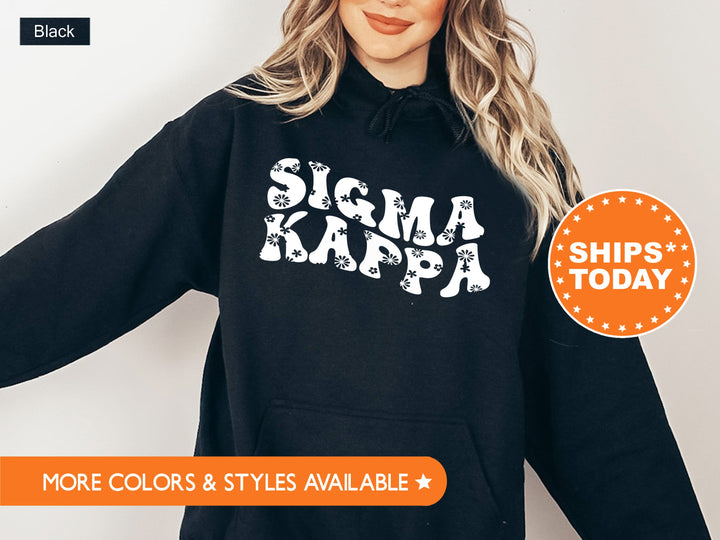 Sigma Kappa Floral Hippie Sorority Sweatshirt | Sigma Kappa Merch | Big Little Reveal | Sig Kap Initiation Gift | Sorority Hoodie