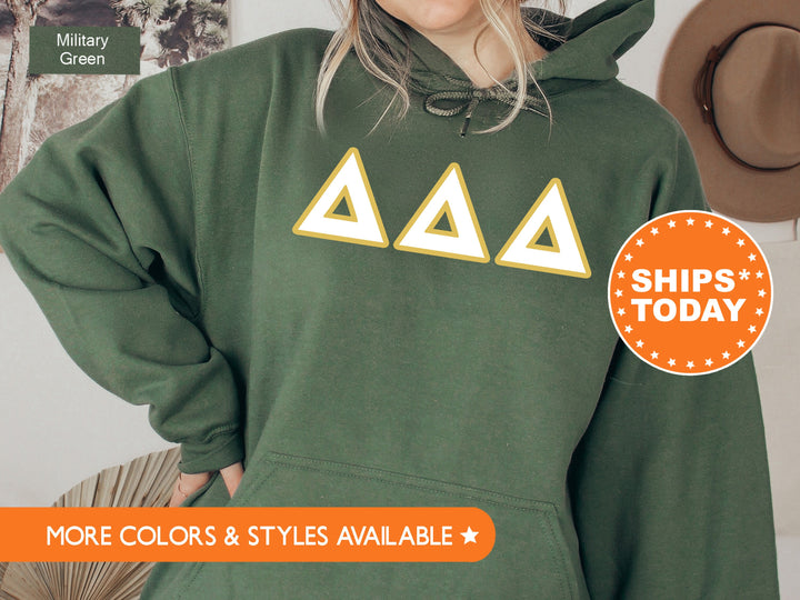 Delta Delta Delta Simply Gold Sorority Sweatshirt | Tri Delta Greek Letters | Sorority Letters | Big Little Gift | Custom Sorority Crewneck