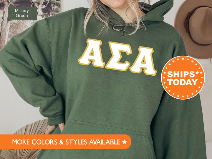 Alpha Sigma Alpha Simply Gold Sorority Sweatshirt | ASA Greek Letters | Sorority Letters | Big Little Reveal | Custom Sorority Crewneck 8430g
