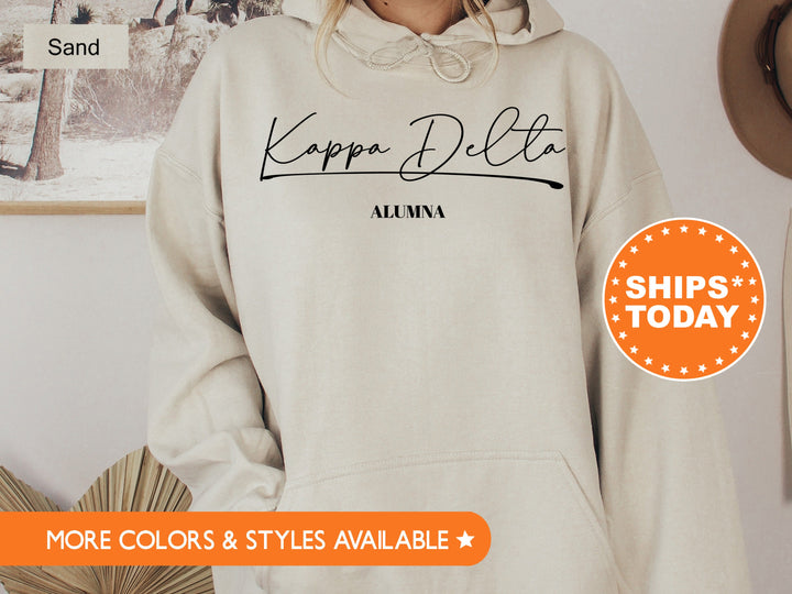 Kappa Delta Alumna Cursive Sorority Sweatshirt | Kay Dee Alumni Sweatshirt | Sorority Alumna Crewneck | College Greek Apparel _ 7270g