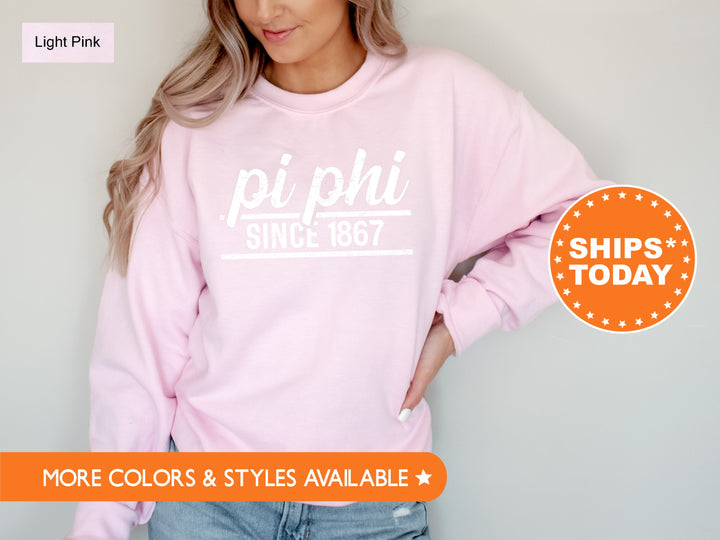 Pi Beta Phi Faded Traditional Sorority Sweatshirt | Pi Phi Sorority Hoodie | Big Little Reveal | Sorority Gifts | Greek Sweatshirt _ 7196g
