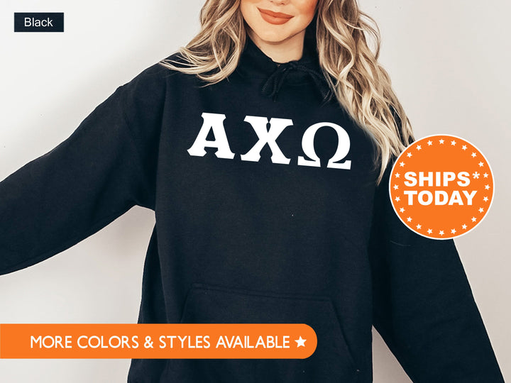 Alpha Chi Omega Basic Letters Sorority Sweatshirt | AXO Sorority Letters | AXO Hoodie | A Chi O Big Little Gift | Greek Letters