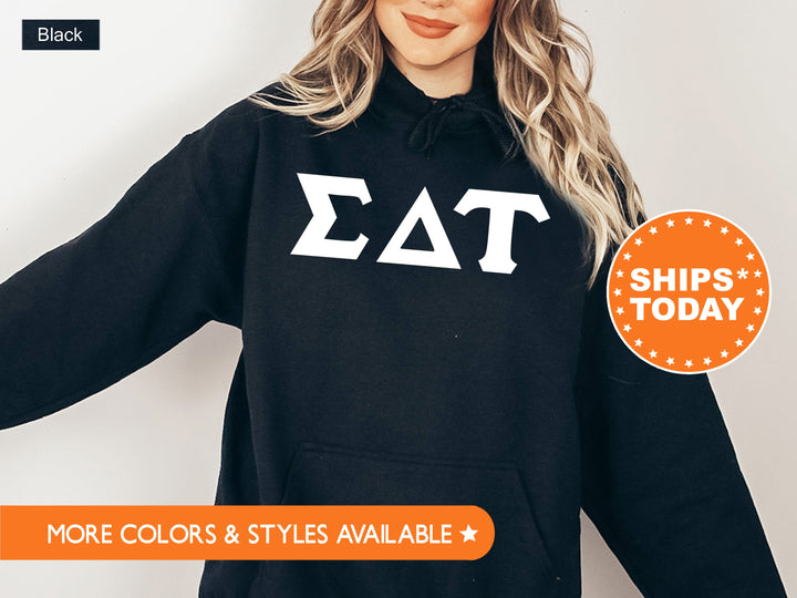 Sigma Delta Tau Basic Letters Sorority Sweatshirt | Sig Delt Greek Letters | Big Little Sorority | Sorority Letter | Sig Delt Hoodie