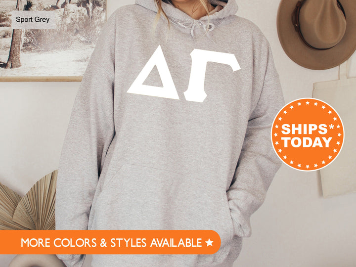 Delta Gamma Basic Letters Sorority Sweatshirt | Dee Gee Hoodie | Sorority Merch | Delta Gamma Big Little Gift | Greek Letters
