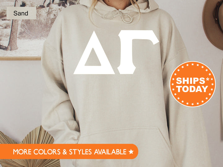 Delta Gamma Basic Letters Sorority Sweatshirt | Dee Gee Hoodie | Sorority Merch | Delta Gamma Big Little Gift | Greek Letters