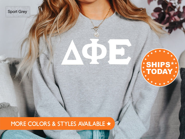 Delta Phi Epsilon Basic Letters Sorority Sweatshirt | DPHIE Hoodie | Big Little Reveal | Sorority Letters | Greek Letters Sweatshirt