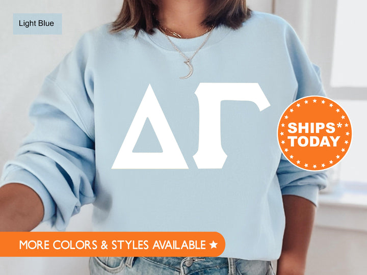 Delta Gamma Basic Letters Sorority Sweatshirt | Dee Gee Hoodie | Sorority Merch | Delta Gamma Big Little Gift | Greek Letters