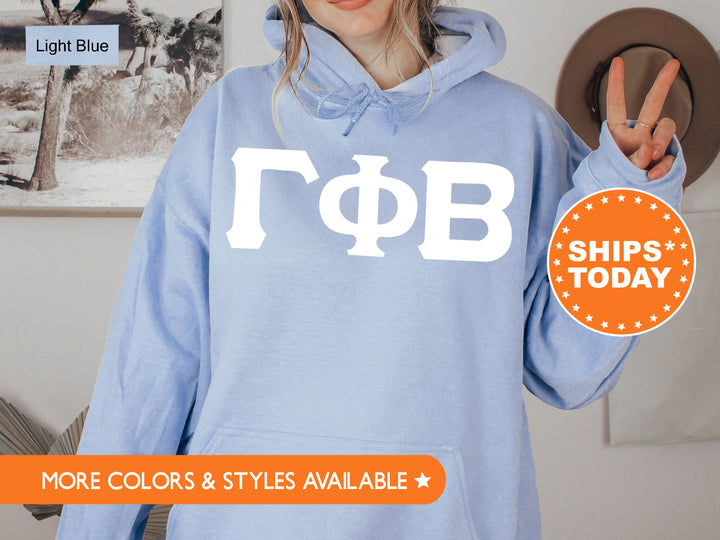 Gamma Phi Beta Basic Letters Sorority Sweatshirt | Gamma Phi Greek Letters | Big Little Gift | Sorority Letters | Sorority Hoodie 8360g