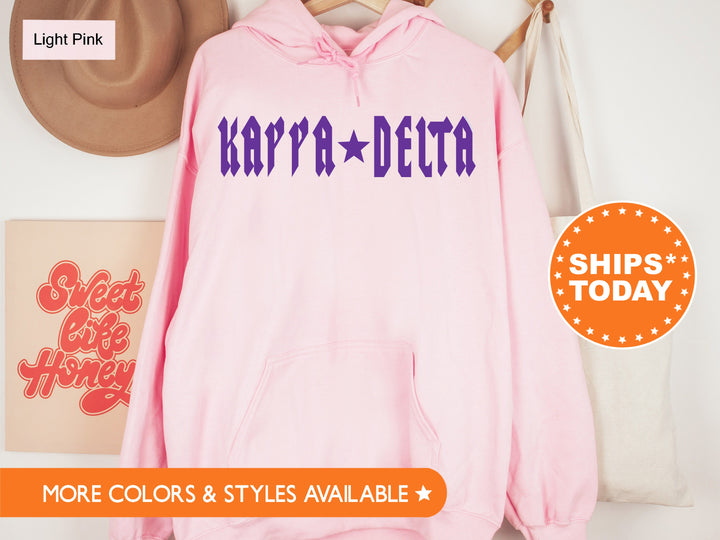 Kappa Delta Rock N Roll Sorority Sweatshirt | Kay Dee Greek Sweatshirt | Sorority Merch | Big Little Sorority Gift | College Apparel _ 5601g