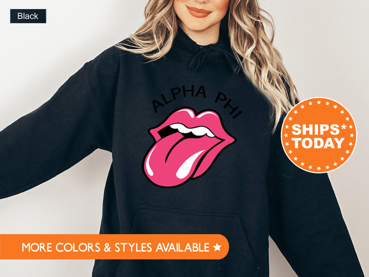 Alpha Phi Tongues Out Sorority Sweatshirt | APHI Big Little | Alpha Phi Hoodie | Sorority Reveal | Bid Day Basket  | Sorority Rush _ 7727g