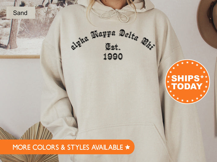 Alpha Kappa Delta Phi Old English Sorority Sweatshirt | aKDPhi Sweatshirt | Big Little Reveal | aKDPhi Hoodie | Sorority Initiation
