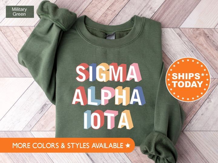 Sigma Alpha Iota Retro Sorority Sweatshirt | SAI Apparel | Sorority Hoodie | Big Little Reveal | Retro Sweatshirt | Bid Day Gifts _ 8690g