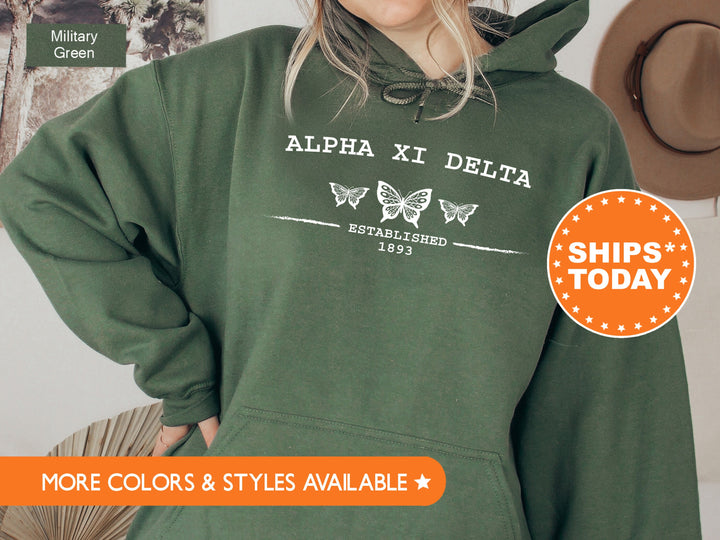 Alpha Xi Delta Neutral Butterfly Sorority Sweatshirt | Alpha Xi Crewneck Sweatshirt | Greek Apparel | AXID Big Little Gift | College Apparel