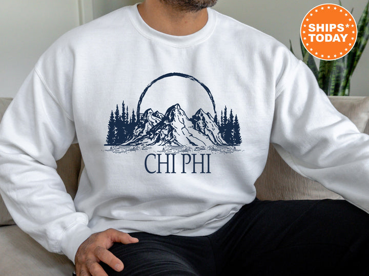 Chi Phi Epic Mountains Fraternity Sweatshirt | Chi Phi Hoodie | Chi Phi Fraternity Gift | Custom Greek Apparel | College Apparel _ 6207g