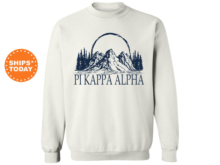 Pi Kappa Alpha Epic Mountains Fraternity Sweatshirt | PIKE Hoodie | Fraternity Gift | Custom Greek Apparel | College Sweatshirt _ 6220g