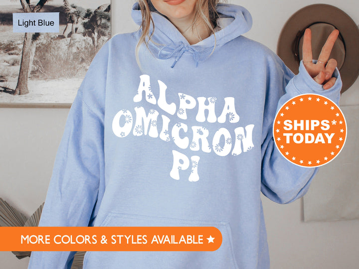 Alpha Omicron Pi Floral Hippie Sorority Sweatshirt | Alpha O Hoodie | Sorority Gift | Big Little Reveal | AOPI Merch | Greek Apparel