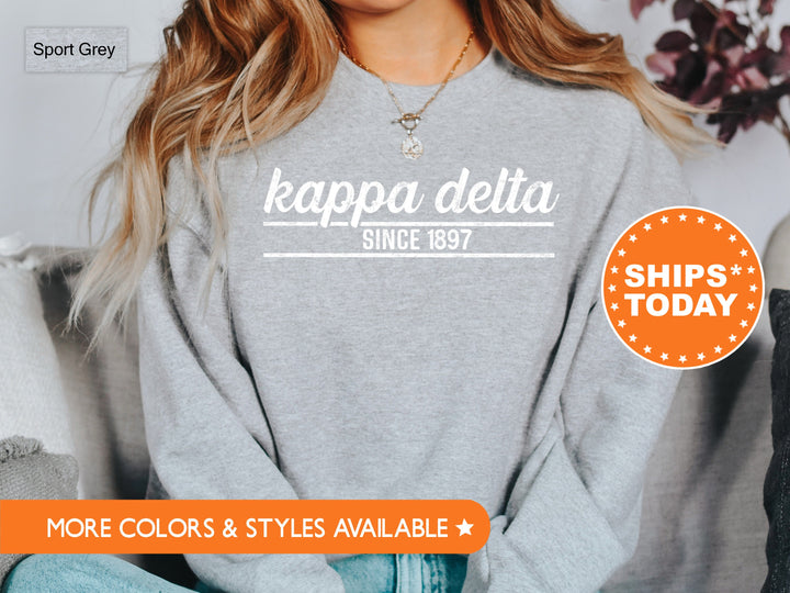 Kappa Delta Faded Traditional Sorority Sweatshirt | Kay Dee Sorority Hoodie | Big Little Reveal | Sorority Gifts | Greek Sweatshirt _ 7192g