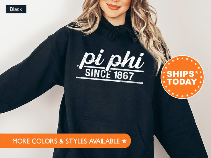 Pi Beta Phi Faded Traditional Sorority Sweatshirt | Pi Phi Sorority Hoodie | Big Little Reveal | Sorority Gifts | Greek Sweatshirt _ 7196g
