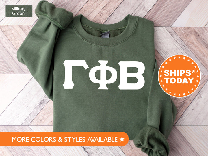 Gamma Phi Beta Basic Letters Sorority Sweatshirt | Gamma Phi Greek Letters | Big Little Gift | Sorority Letters | Sorority Hoodie 8360g