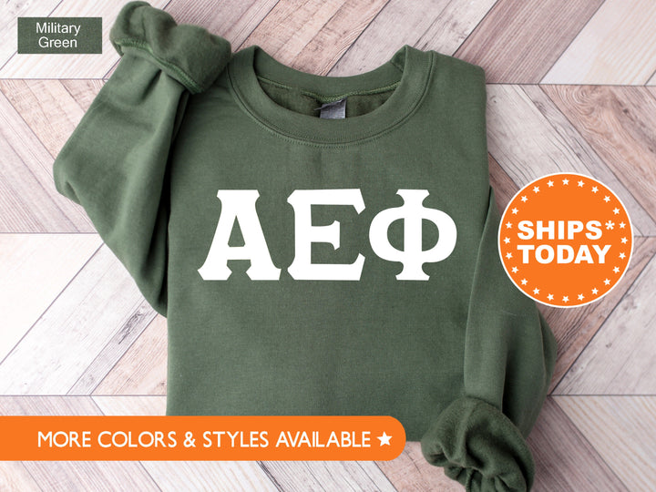 Alpha Epsilon Phi Basic Letters Sorority Sweatshirt | AEPHI Sorority Letters | Big Little Reveal | Sorority Hoodie | Greek Letters 8348g