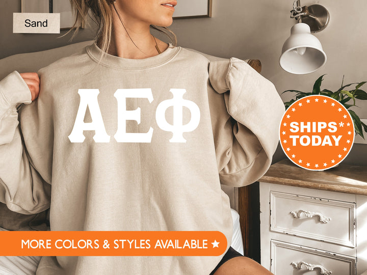 Alpha Epsilon Phi Basic Letters Sorority Sweatshirt | AEPHI Sorority Letters | Big Little Reveal | Sorority Hoodie | Greek Letters 8348g