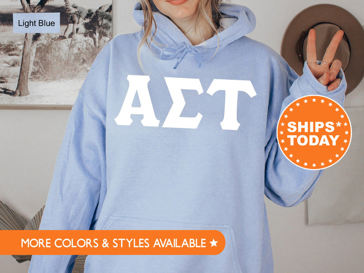 Alpha Sigma Tau Basic Letters Sorority Sweatshirt | AST Sorority Letters | Big Little Gift | Greek Letters | Alpha Sigma Tau Hoodie