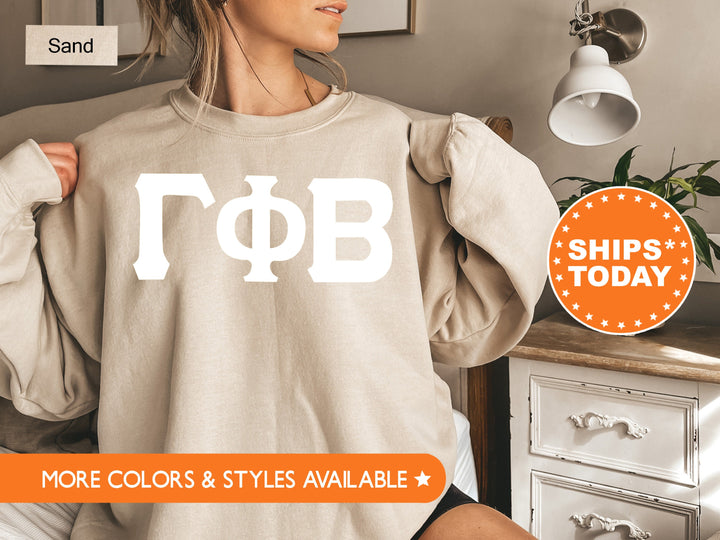 Gamma Phi Beta Basic Letters Sorority Sweatshirt | Gamma Phi Greek Letters | Big Little Gift | Sorority Letters | Sorority Hoodie 8360g
