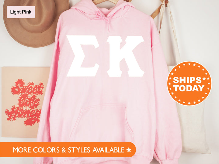 Sigma Kappa Basic Letters Sorority Sweatshirt | Sig Kap Hoodie | Big Little Reveal | Sorority Letters | Greek Letters Sweatshirt