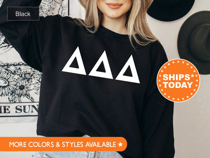 Delta Delta Delta Basic Letters Sorority Sweatshirt | Tri Delta Hoodie | Big Little Reveal Gift | Sorority Letters | Greek Letters