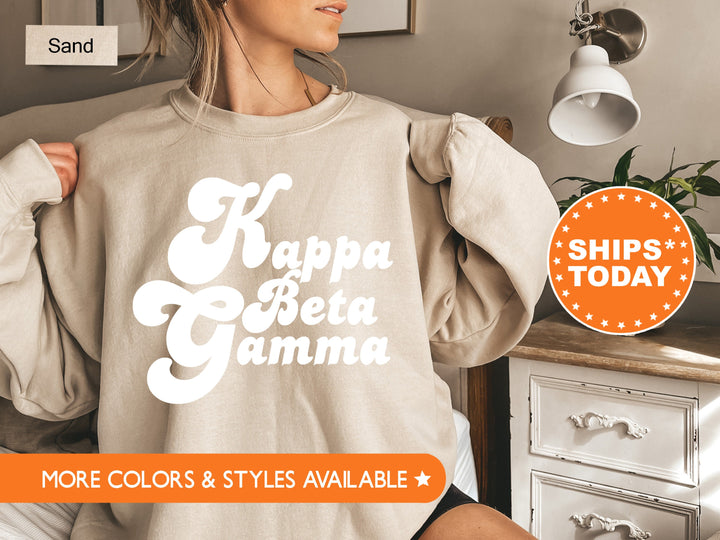 Kappa Beta Gamma 80's Disco Sorority Sweatshirt | KBG Sorority Apparel | Big Little Reveal | Sorority Gift | College Greek Apparel _ 8484g